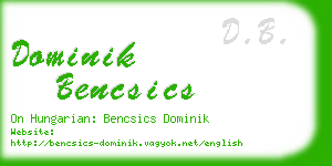 dominik bencsics business card